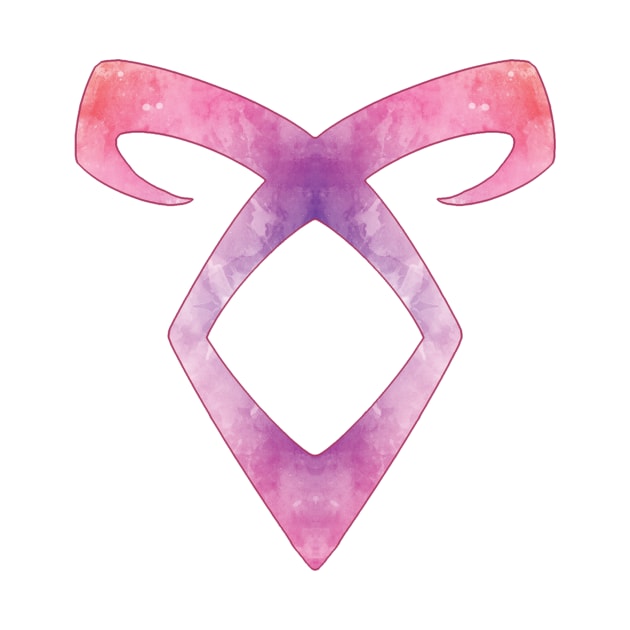 Shadowhunters rune / The mortal instruments - Angelic power rune (pink watercolour) - Clary, Alec, Jace, Izzy, Magnus - Malec - Parabatai by Vane22april