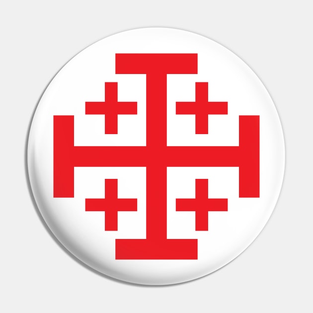 Jerusalem Cross (red) Pin by PabloDeChenez