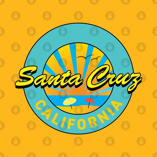 Santa Cruz Logo Symbol Beach Umbrellas by PauHanaDesign