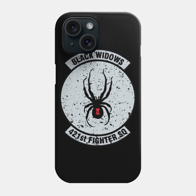 421st Fighter SQ "Black Widows" Vintage Insignia Phone Case by Mandra