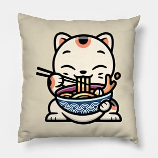 Ramen T-Shirt Cat Tshirt Kawaii Anime Tee Japanese Gift T-Shirt Pillow