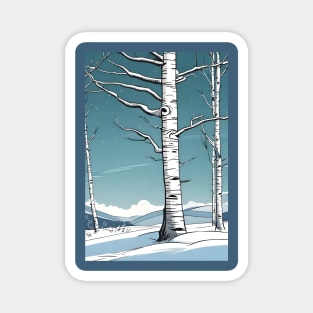 birch forest in the winter Magnet