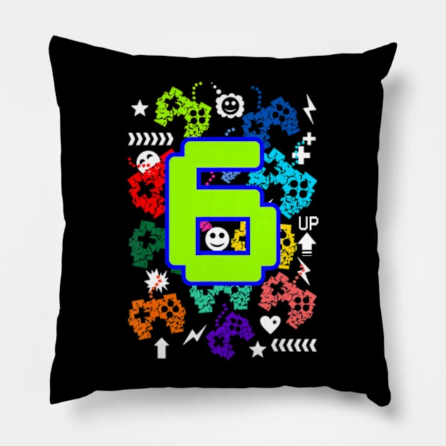 Kids 6Th Birthday Gamer For Toddler It'S My Birthday 6 Pillow by MaciGalloway3