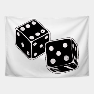 Black And White Lucky Dice Tapestry