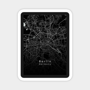 Berlin Germany City Map dark Magnet