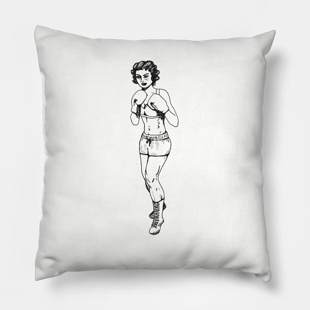 Boxing Babe! Pillow by Herndy
