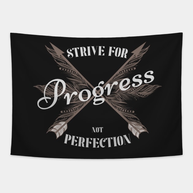 fitness - Strive for progress not perfection Tapestry by yassinebd