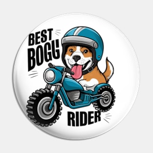 Cartoon dog riding a motorcycle best boggy rider Pin