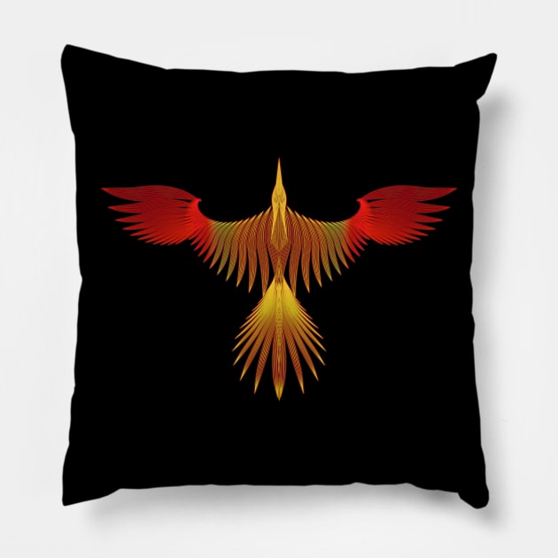 Abstract bird Pillow by Guardi