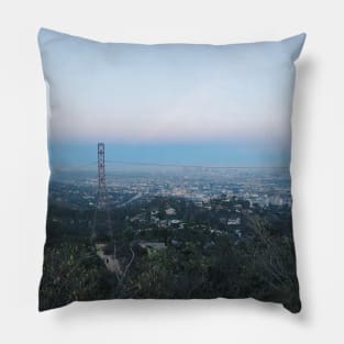 LA City View Pastel Sunset Pillow