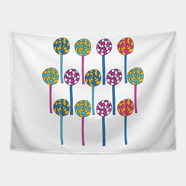 Cute Colorful Lollipop Tapestry by SWON Design