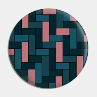 Geometric Tiles in Green, Teal and Pink Pin