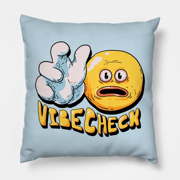 Vibe Check - Cursed Vibe Check Emoji Hand Dank Meme Pillow by anycolordesigns