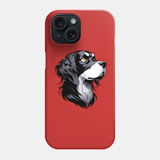 Stunning and Cool Gordon Setter Monochrome and Gold Portrait for Father's Day Phone Case