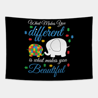 Elephant Puzzle Piece Autism Awareness Gift for Birthday, Mother's Day, Thanksgiving, Christmas Tapestry