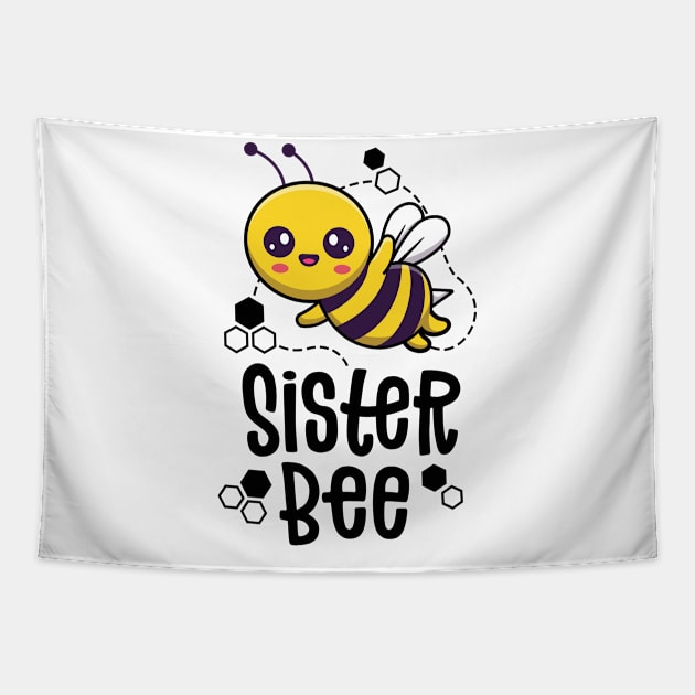 Family Bee Shirts Sister Sis First Bee Day Outfit Birthday Tapestry by 14thFloorApparel