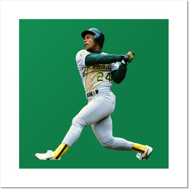 RICKEY HENDERSON Print Oakland A's Vintage Baseball 