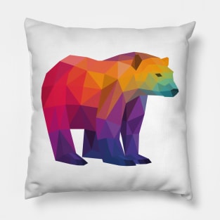 Rainbow Geometric Bear Pillow