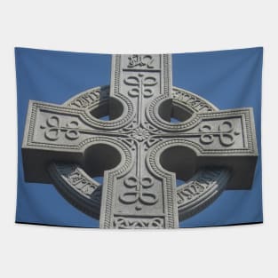 Celtic Cross Tombstone Statue - blue, grey Tapestry