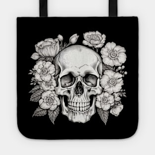 Skull with flowers Tote