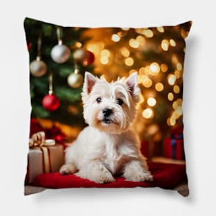 Christmas West Highland White Terrier Pillow