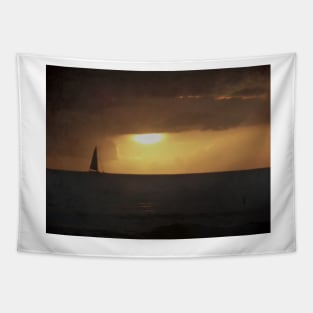 Sailing at Sunset Tapestry