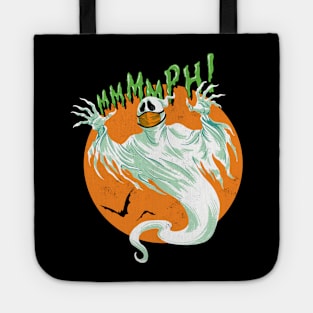 Spooky Halloween Ghost wearing Face Mask Tote