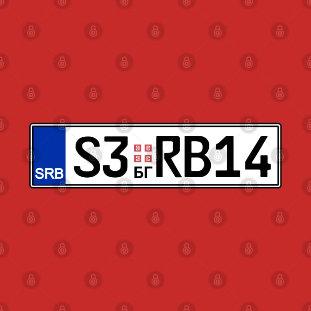Serbia car license plate by Travellers