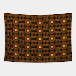 Orange Red Yellow Psychedelic Fractal Abstract Pattern Tapestry