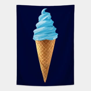 Pastel Blue Soft Serve Ice Cream Cone Tapestry