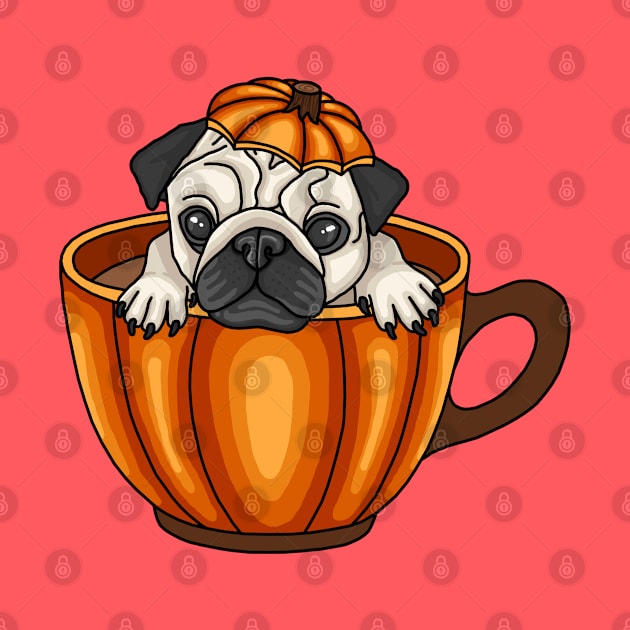 Pugkin Spice Latte by The Periodic Table Dancer 