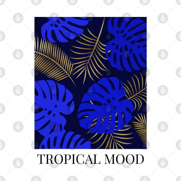 MODERN TROPICAL BLUE AND GOLD by MagicDreams