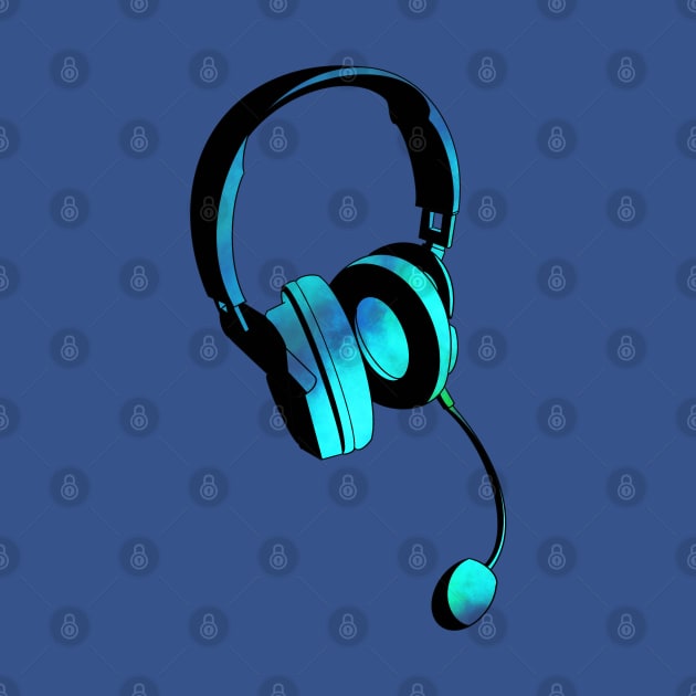 Gamer headset aqua by Gavlart