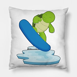 Turtle Snowboarder Snowboard Pillow