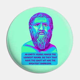 Plato Portrait and Quote Pin