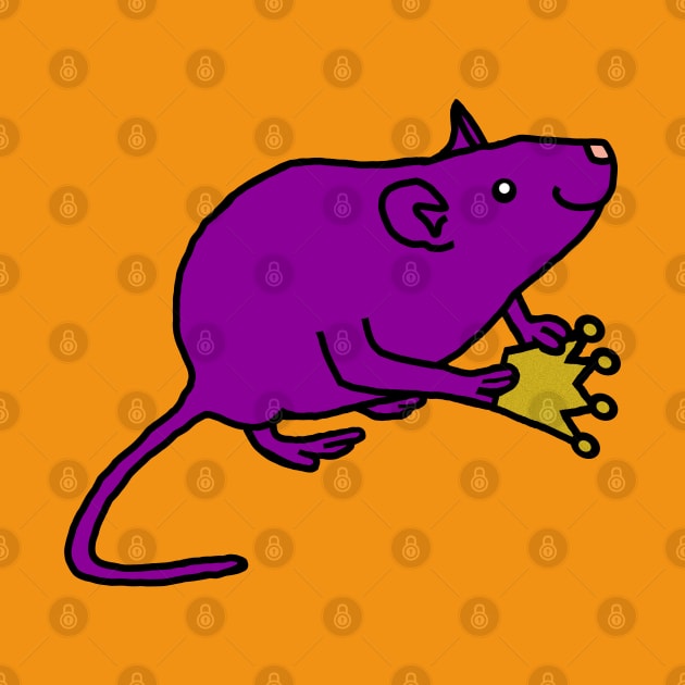 Purple Rat Holding a Crown by ellenhenryart