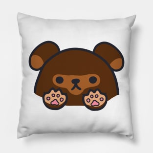 cute kawaii patterned brown dog Pillow