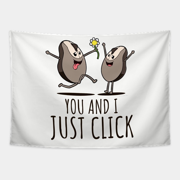 You And I Just Click Adorable Geeky Tapestry by NerdShizzle