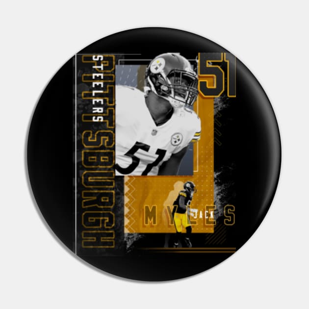 Myles Jack Football Paper Poster Steelers 2 - Myles Jack - Pin