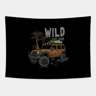 Wild Explorer Jeep - Adventure Brown Jeep Wild Explore for Outdoor enthusiasts Tapestry