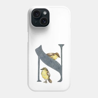 Avian Alphabet N - Ochraceous-breasted flycatcher Phone Case