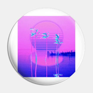 VHS retrowave palms Pin