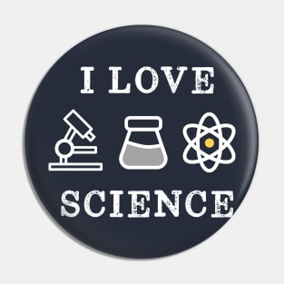 I Love Science Retro Vintage Pin