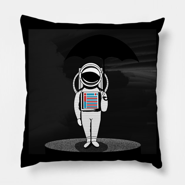 Astronout with umbrella Pillow by SGH