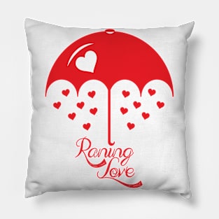 Raining love red Pillow