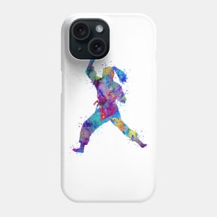 Girl Karate Colorful Watercolor Sports Gift Phone Case