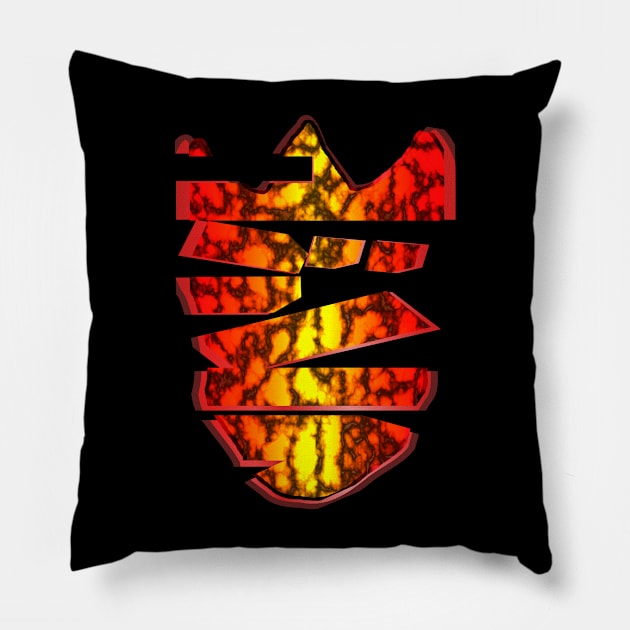 Gojira - Burning Hotfoot Characters Pillow by geodesyn