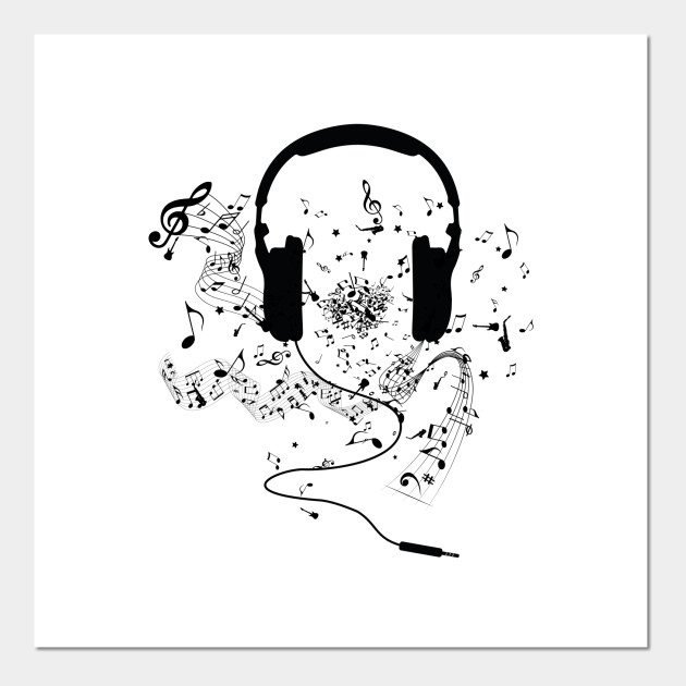 Headphones And Music Notes Musical Note Posters And Art Prints Teepublic Pixel art, pixel, music, song, amp, marshall, pop culture, tune, sound, melody, amplifier, electronic, speaker, loudspeaker, tech, singer, guitar, pixelart. headphones and music notes