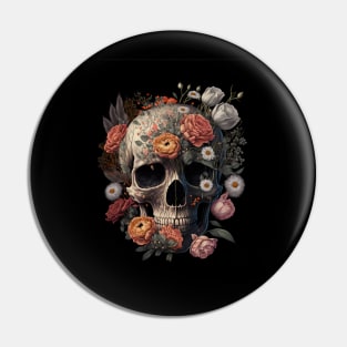 Skull and Flowers #3 Pin