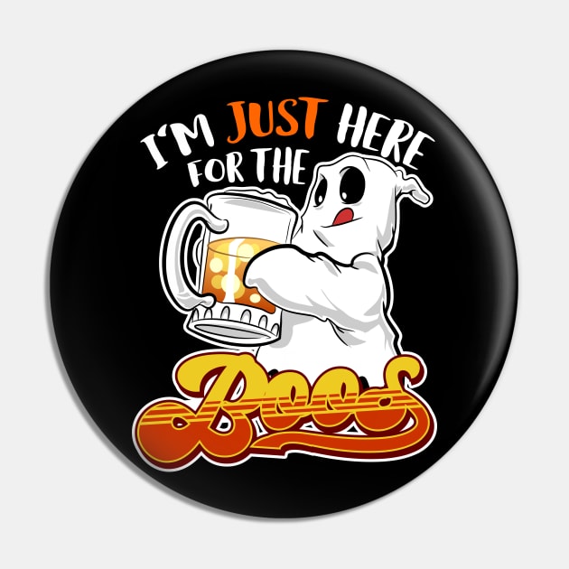 Funny Halloween Ghost Drinking Beer Pin by Styleuniversal